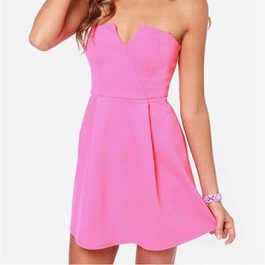 Pink Lulus Strapless Dress